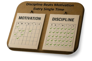 Abstract visual representing motivation, faith and discipline